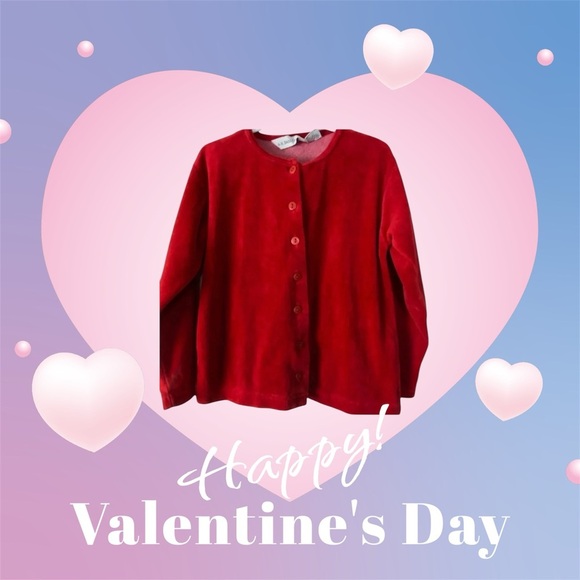 G.H. BASS & CO. EUC GIRLS RED VELOUR TOP SIZE S - Picture 5 of 5